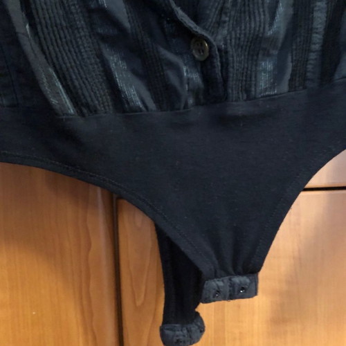 Scandalo women's bodysuit shirt used, size Small, black