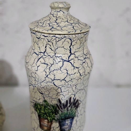 Handmade vase with decoupage method new