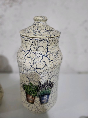 Handmade vase with decoupage method new