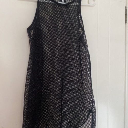 BodyTalk black mesh tank top, size S