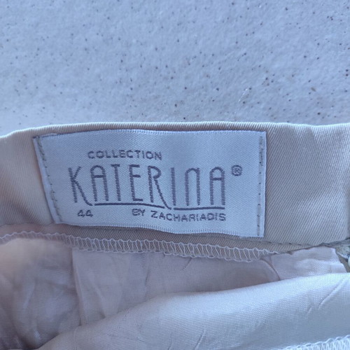 Beige classic skirt used, high-waisted, size 44