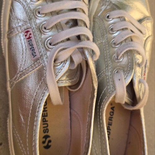 Superga sneakers size 38 silver like new