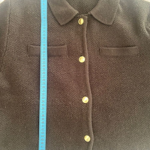 H&M cardigan used, black with gold buttons, size L