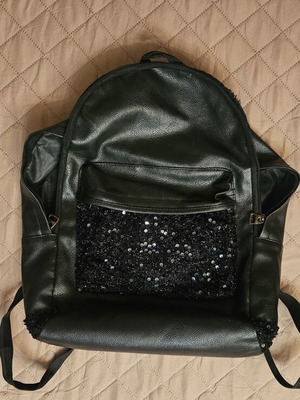 Backpack with sequins like new, black