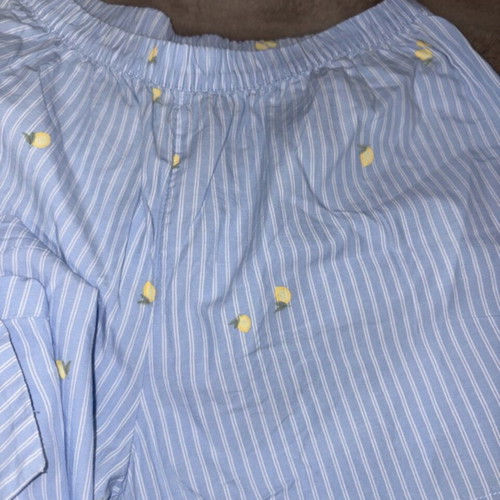 H&M cotton striped co ord pyjama set with lemons size Small new