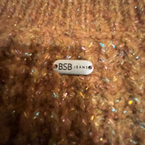 BSB sweater used, brick color with gold thread, size M