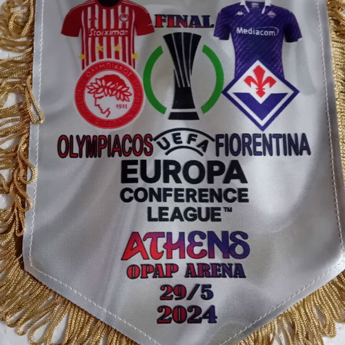 Collectible Banner Olympiacos Fiorentina Conference League 2024 Final New