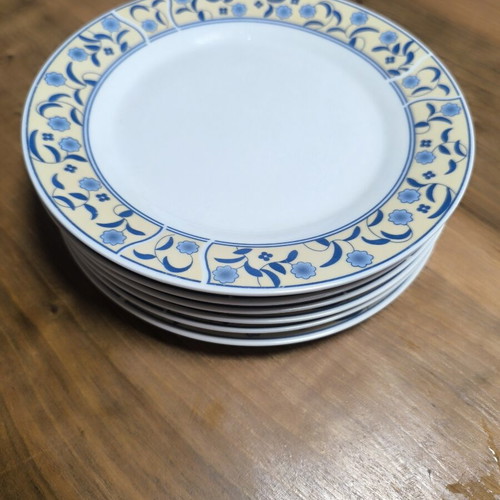 Studio M.a.s Fine Porcelain S. Bavaria set of 6 vintage plates with blue floral motif