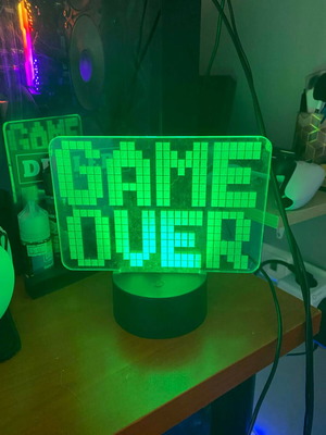 LED lamp “GAME OVER” RGB new, colorful gaming decoration
