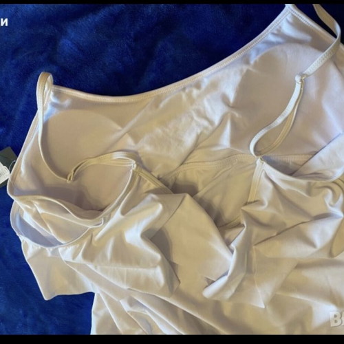 Boohoo white maxi swimsuit new, size 48