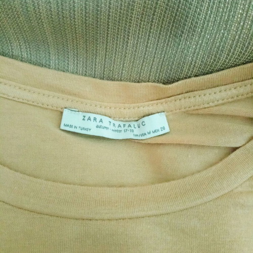 Zara beige T-shirt cotton fitted like new size M