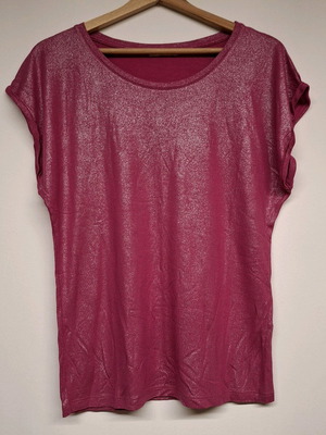 T-shirt fuchsia with glitter like new