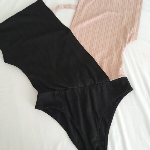 Shein One-Piece Swimsuit like new, size L, black and beige