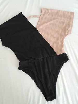 Shein One-Piece Swimsuit like new, size L, black and beige