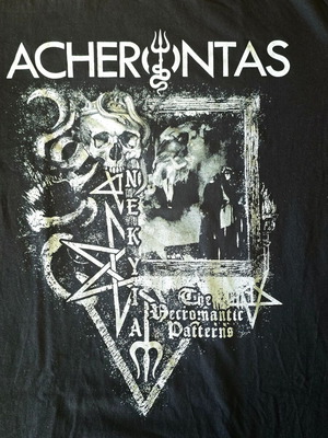 Acherontas The Necromantic Patterns band t-shirt, size Medium, Gildan
