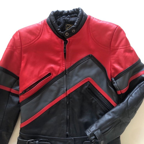 Raberg leather motorcycle jacket used, women's, tricolor, size 40/S