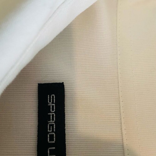 Spago Uomo white shirt size M like new with floral stripe