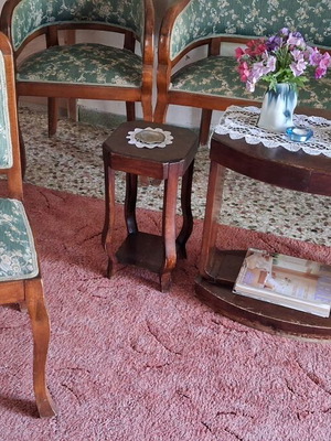 Πλήρες σαλόνι αντίκα μεταχειρισμένο, σετ 15 τεμαχίων, μασίφ ξύλο