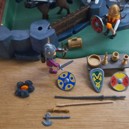 Playmobil Vikings Set 3137 used with minimal missing parts