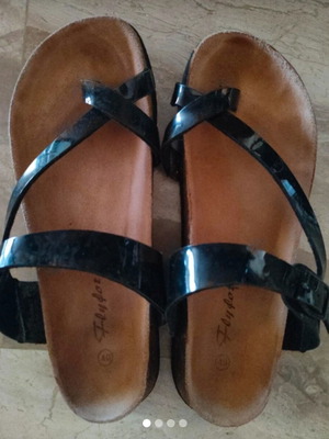 Sandals with suede sole, size 40, like new, black
