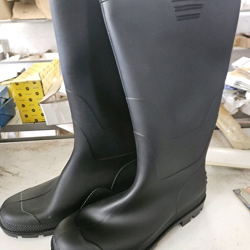 Waterproof Work Boots Unisex Black PVC Knee-High New