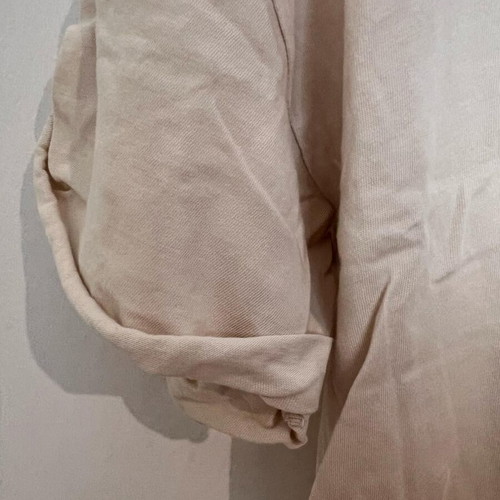 Bershka oversized T-shirt Medium, beige cream with back print
