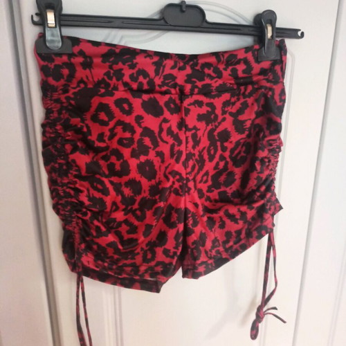 Leopard shorts leggings short cycling new, with ruching, size S
