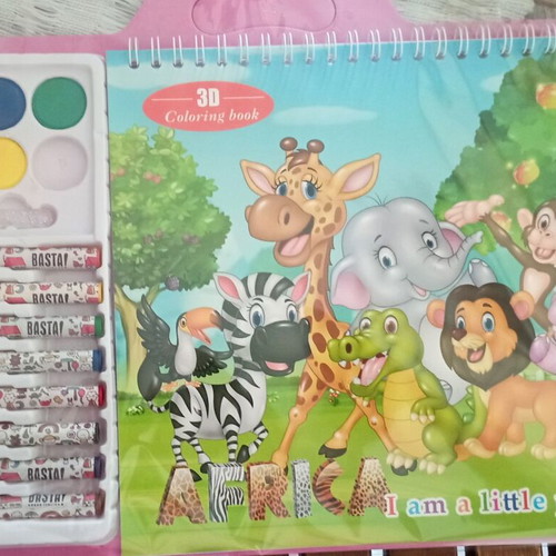 Painting set with block, crayons and watercolors 30x20cm