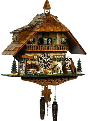 Cuckoo wall clock analog new with handmade alpine house design 52cm
