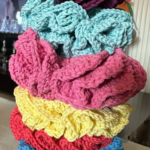 Handmade knitted scrunchies made to order, multicolor