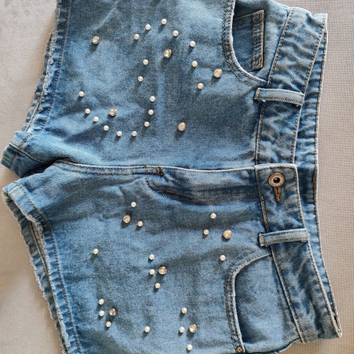 Women's shorts with pearls blue like new, size S