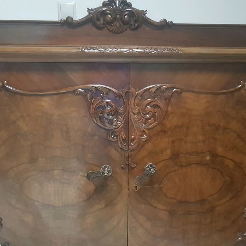 Handmade buffet used, solid walnut wood