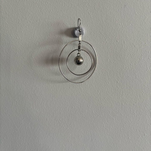 Silver hanging earrings with circles new