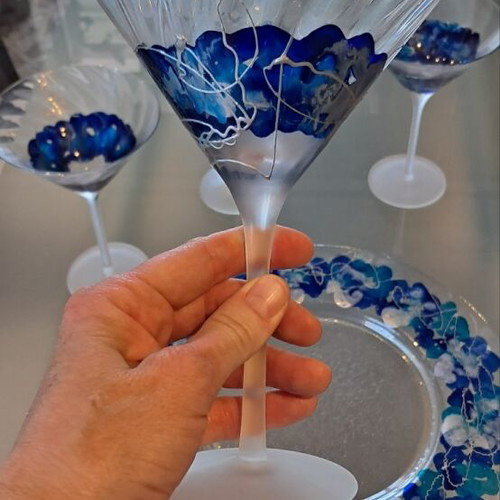 Russian crystal serving set like new