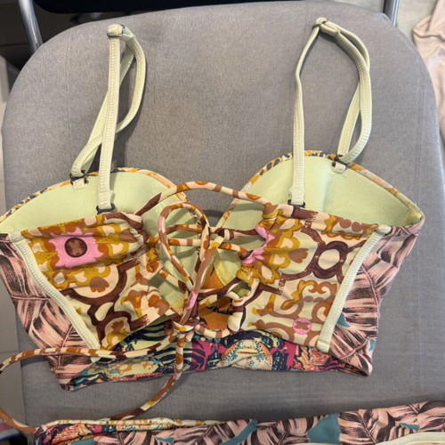 Maaji bikini set large used, reversible colorful design