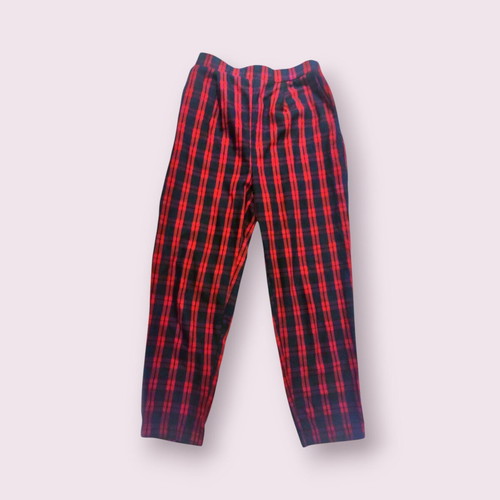 Pull & Bear plaid pants used, size S, red and black