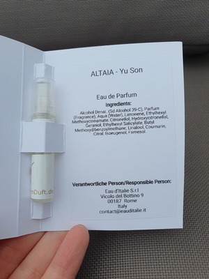 ALTAIA Yu Son Eau de Parfum sample vial