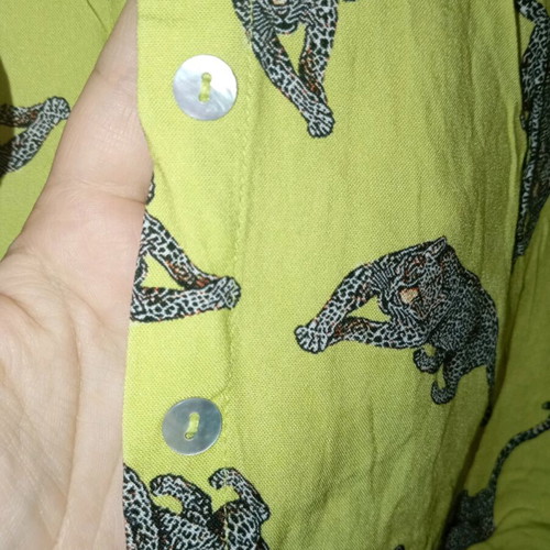 Trendyol crop summer shirt used, green, XL
