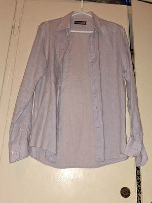 Men's linen shirt like new, Italian, size L, purple