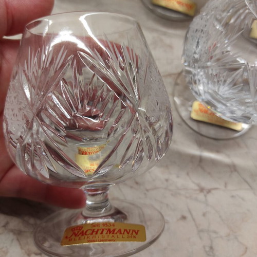 Vintage Nachtmann crystal brandy glasses set of 5 new