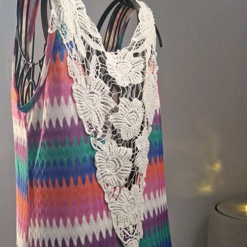 Zic Zac Maxi Dress like new, multicolor, lace open back, wide fit