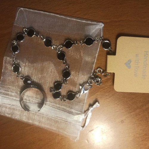 Titanium and steel bracelet ring new silver color