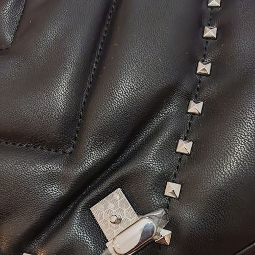 Zara shoulder bag new, black quilted faux leather with silver studs