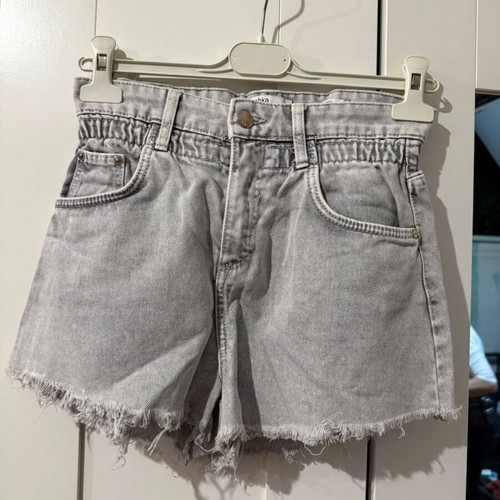 Bershka denim shorts used, gray, size S