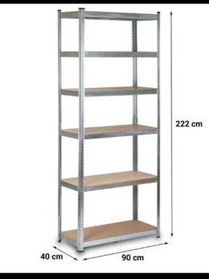 Dexion Shelf 222x90x40 cm new, galvanized, 6 levels