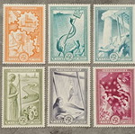 Anasygkrotisi 1951 complete stamp set new with hinge