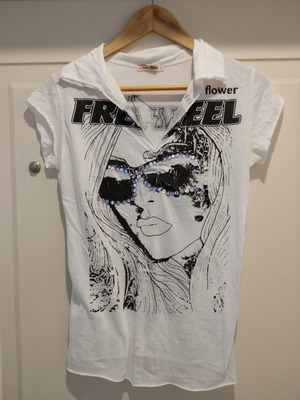 Summer blouse with sequins like new, size S