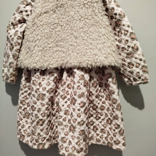 Dress with fur vest like new for 2 years old