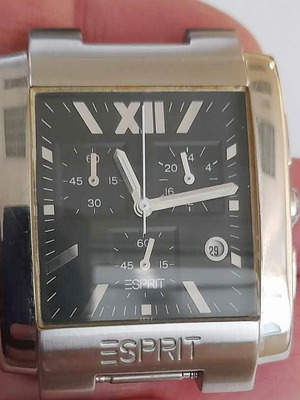 Esprit 805 Chronograph men's watch used, stainless steel, black dial