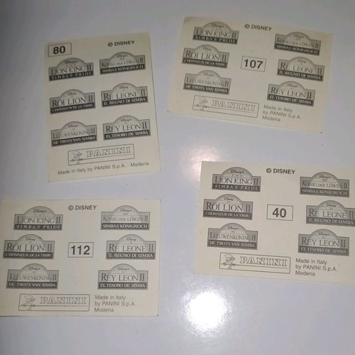 Lion King Disney stickers used, set of 4